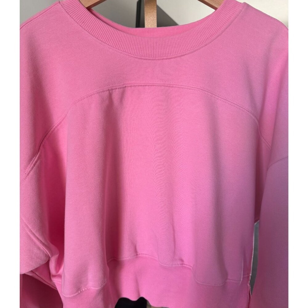 Gola x Anthropologie Pink Sweatshirt MEDIUM Floral Patch Cropped Crewneck Soft - Picture 7 of 10